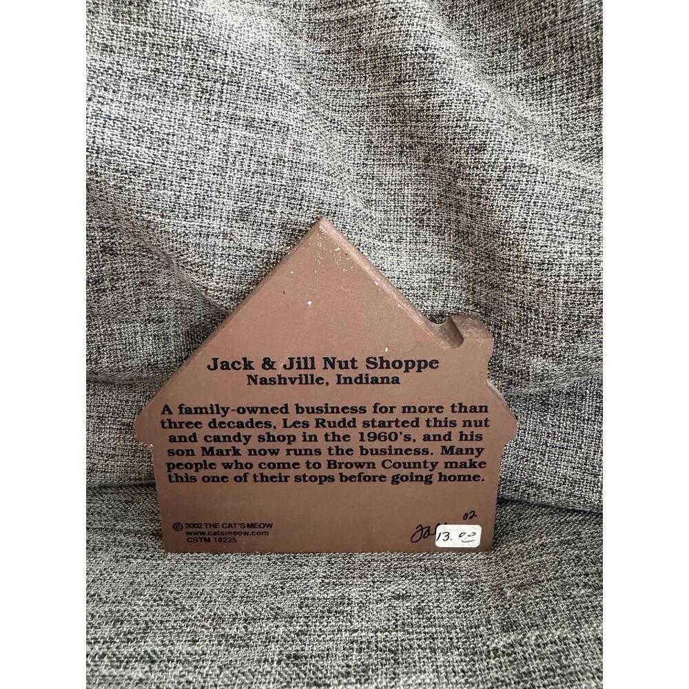 Cats Meow Jack & Jill Nut Shoppe Nashville Indiana 4” Shelf Sitter 2002 - Picture 3 of 8